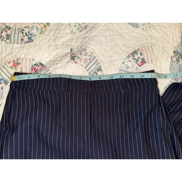 NWT RACHEL ZOE HI WAIST STRAIGHT LEG NAVY PINSTRIPE PANTS TROUSERS 4 - Picture 7 of 9